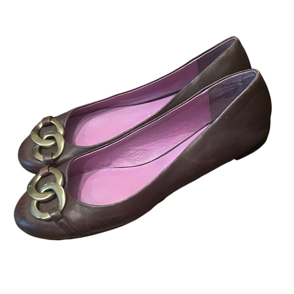Jeffrey Campbell Horsebit Ballet Flats Brown Leather Gucci Style Women's Size 9